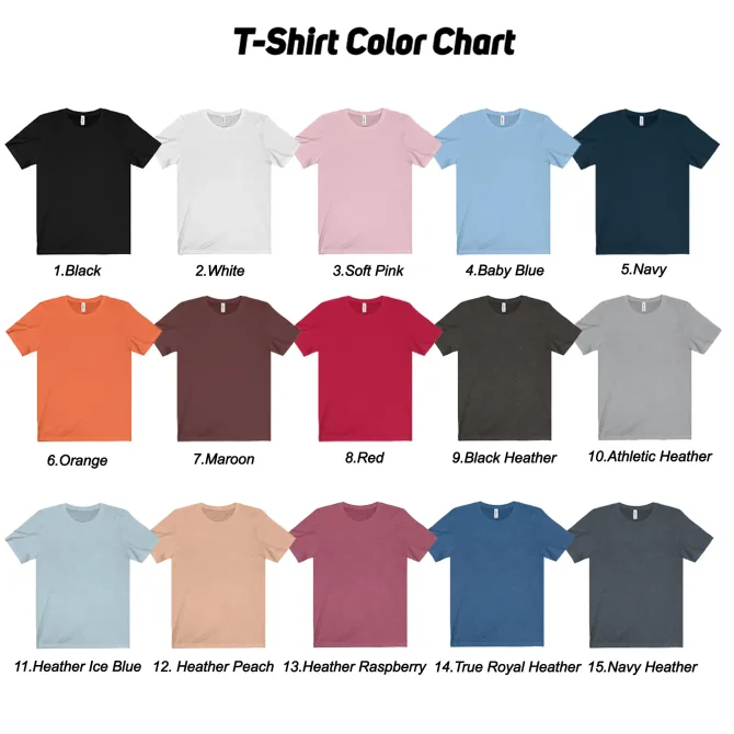 T-shirt colors chart