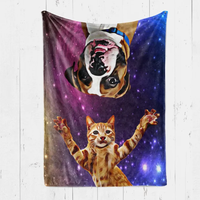 Custom Pet Blanket - Space - Image 2