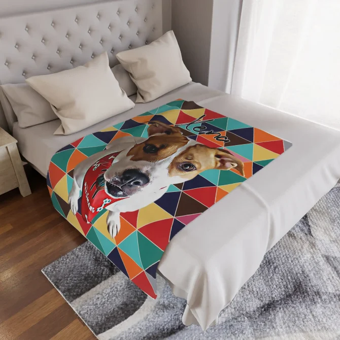 Custom Dog Blanket - Geometrical pattern - Image 2