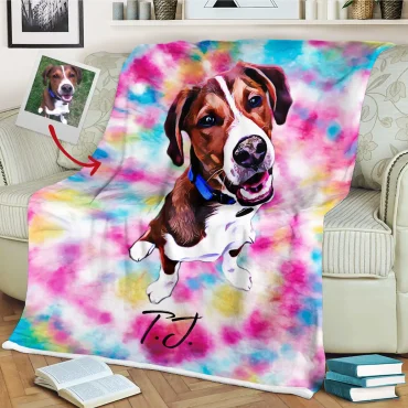 Custom Dog Blanket - Watercolors