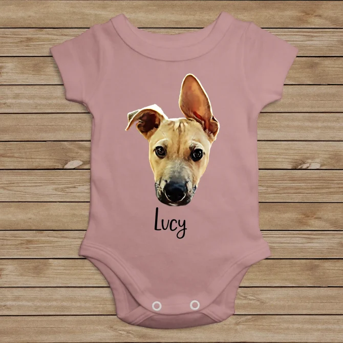 Custom Pet Portrait Bodysuit One piece - Image 2