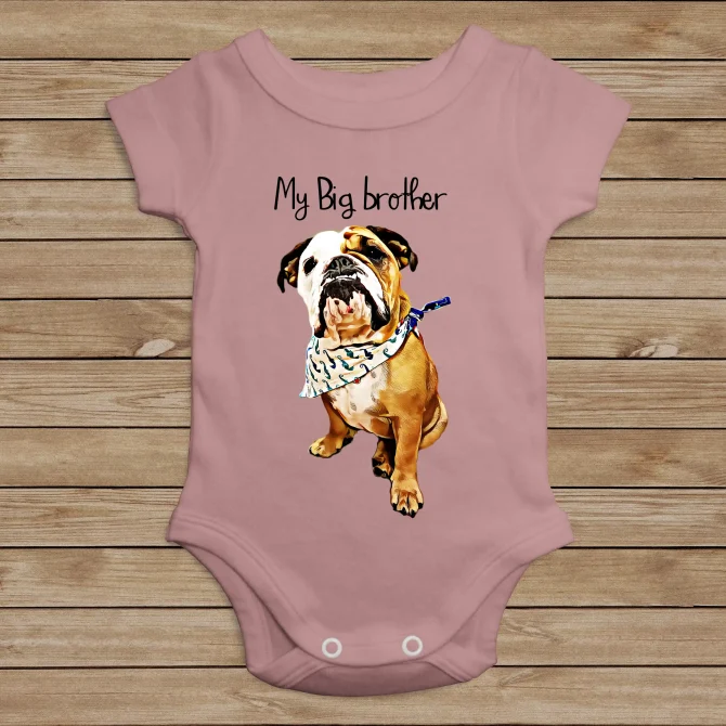 My Big Brother / Sister - Customized Dog Baby Bodysuit - Image 2