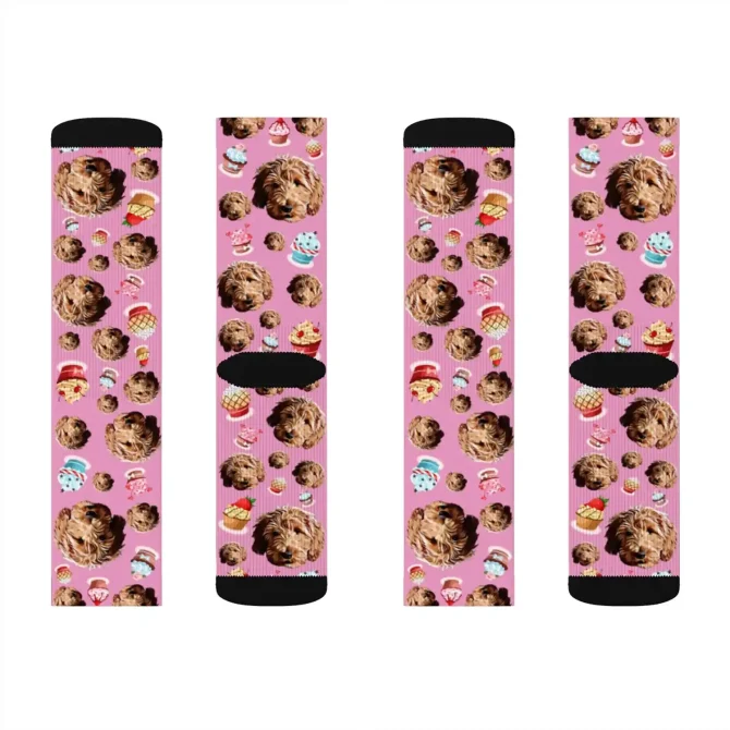Custom Dog Photo Socks – Cupcake - Image 3