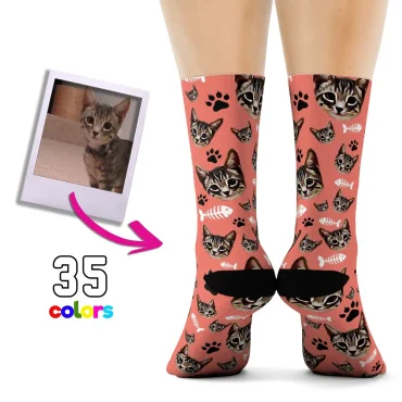 Custom Cat Face Socks