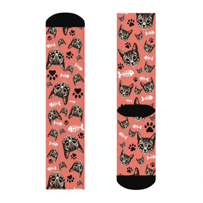 Custom Cat Face Socks - Image 3