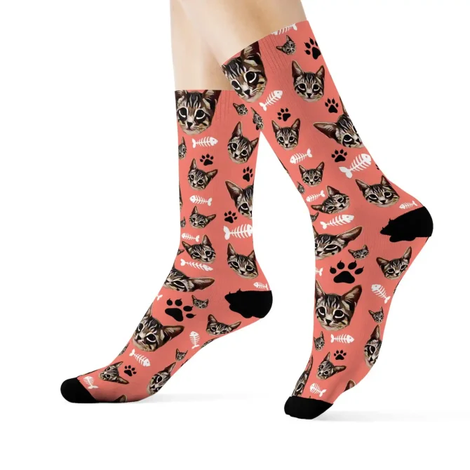Custom Cat Face Socks - Image 2