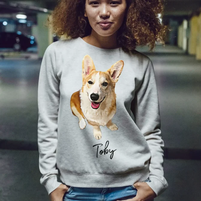 Custom Pet Portrait Sweatshirt, Dog Dad & Dog Mom Sweatshirt - Image 5