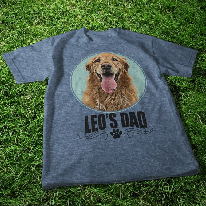 Dog Dad T-shirt distressed design.