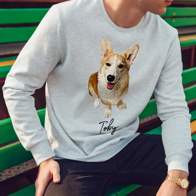 Custom Pet Portrait Sweatshirt, Dog Dad & Dog Mom Sweatshirt - Image 6
