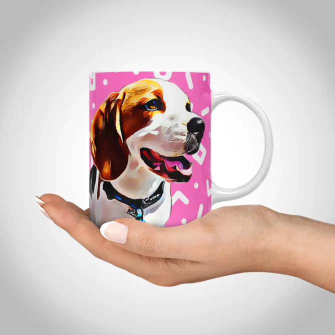 Pet Portrait Mug - Memphis design - Image 3