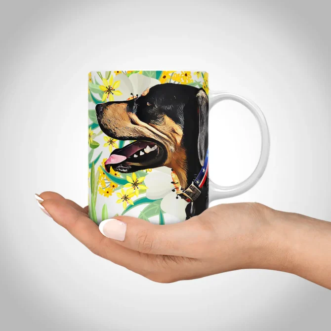 Custom Dog Mug - Floral - Image 4