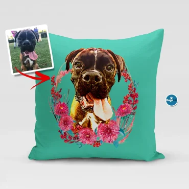 Dog Pillow Case - Wreath design