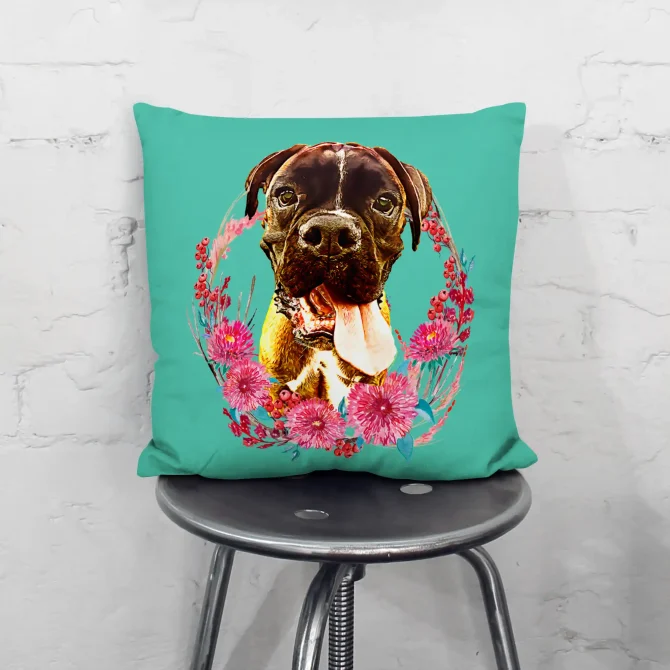 Dog Pillow Case - Wreath design - Image 3