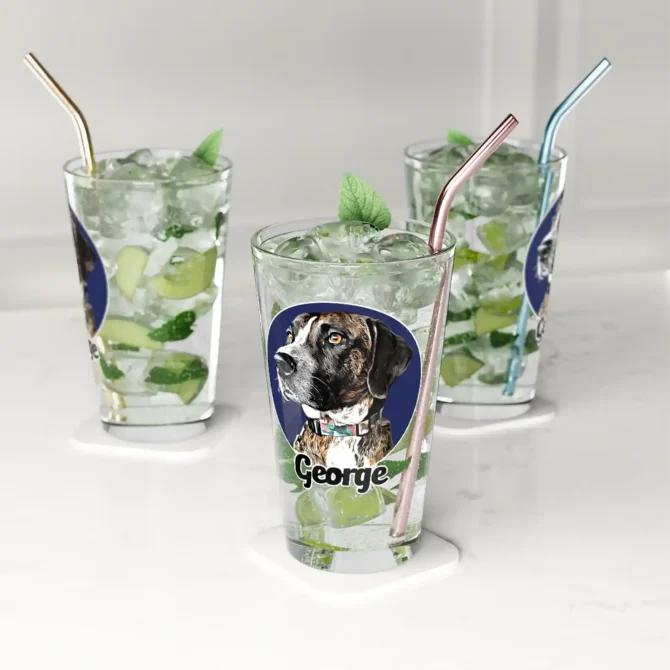Custom Pet Pint Glass - Oval frame - Image 3