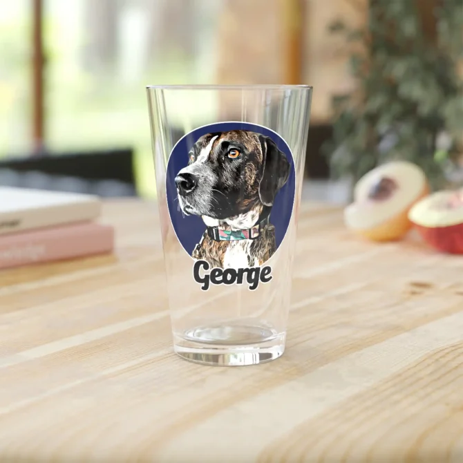 Custom Pet Pint Glass - Oval frame - Image 2
