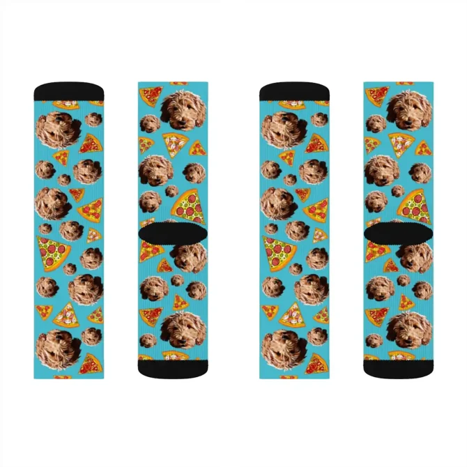 Custom Dog Photo Socks - Pizza - Image 3