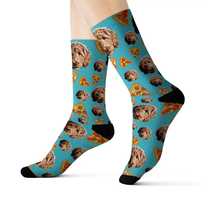 Custom Dog Photo Socks - Pizza - Image 2
