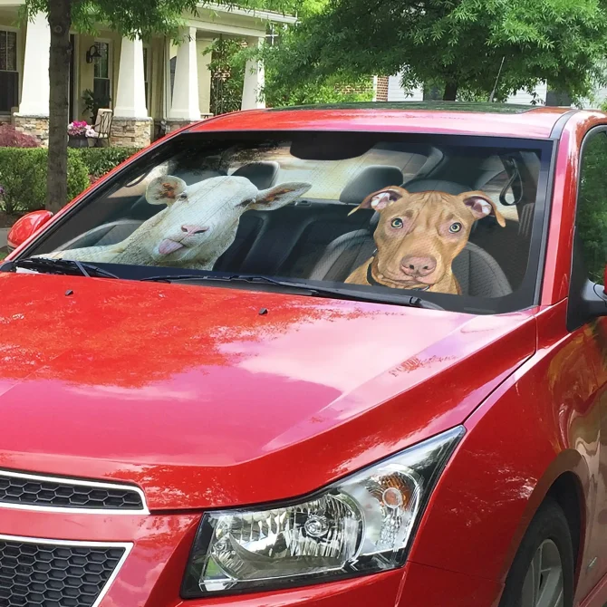 Custom Pet Car Sun Shade with Additional passenger - Image 2