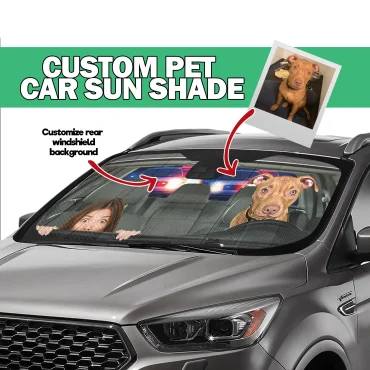 Custom Pet Car Sun Shade with funny Background