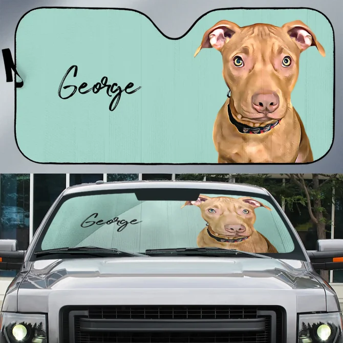 Customized Car Sun Shade with Pet Photos - Image 2