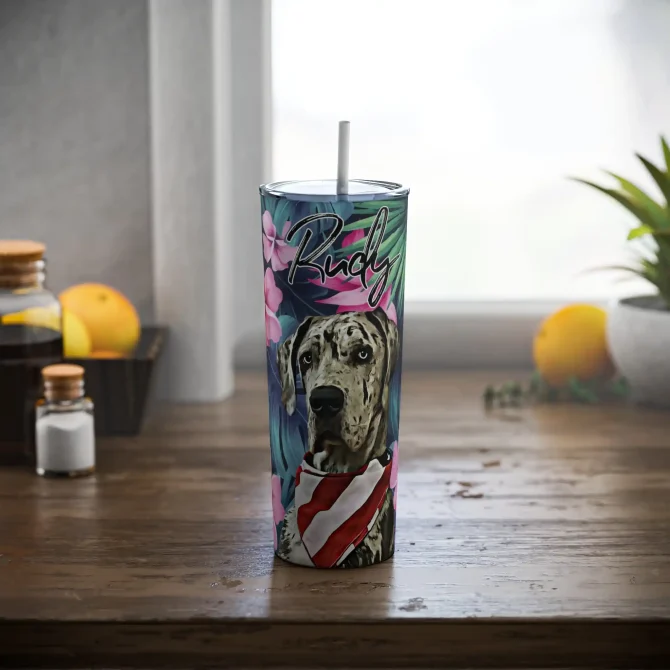 Custom Dog Skinny Tumbler - Pattern - Image 2