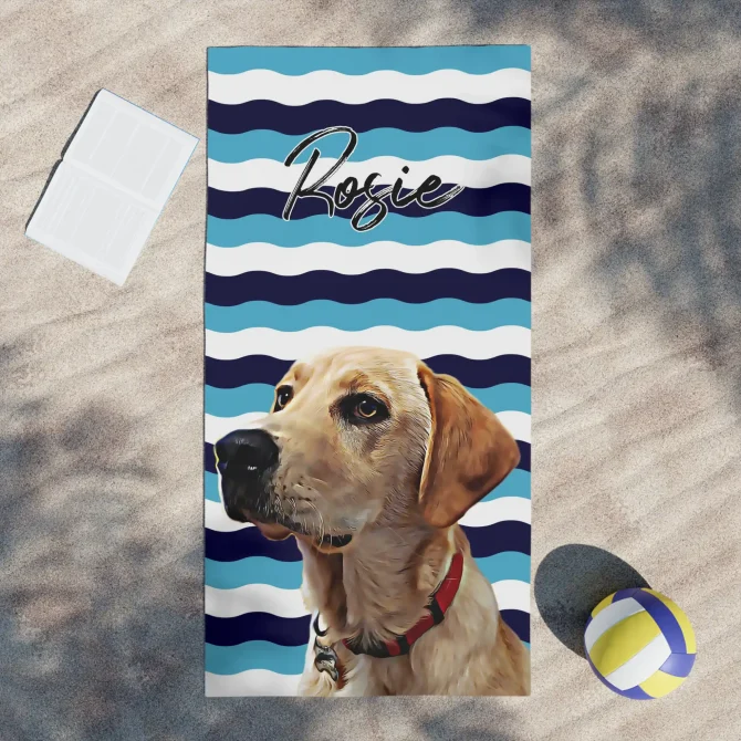 Personalized Pet Beach Towel - Image 2