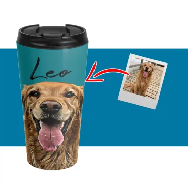 Custom Dog Travel Mug - Color