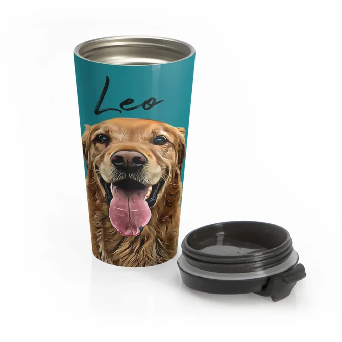 Custom Dog Travel Mug - Color - Image 2