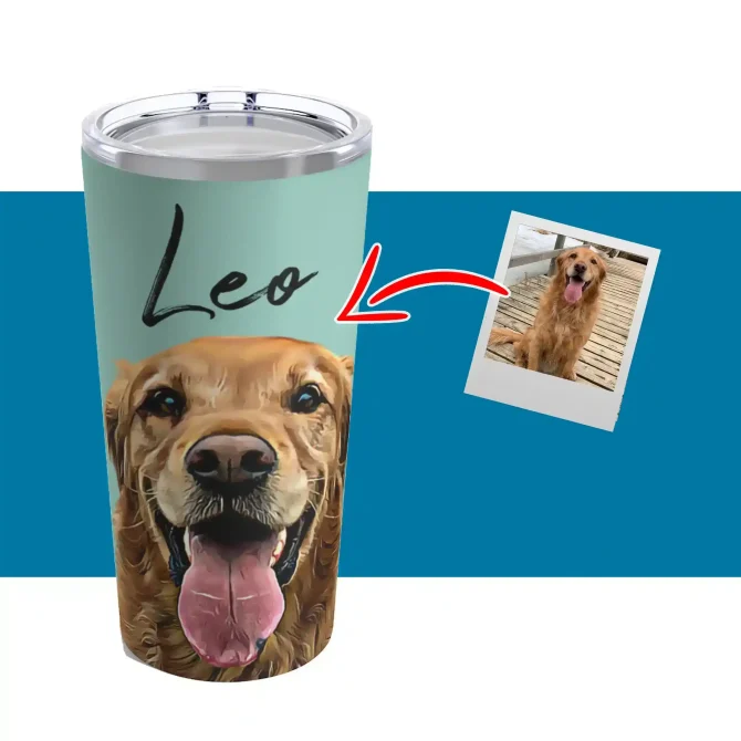 Custom Dog Tumbler - Color