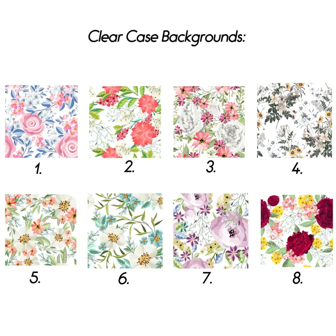 Custom Dog Portrait Phone Case - Floral - Clear - Image 6