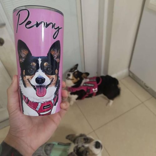Click to view full screen Custom Dog Tumbler - Color photo review