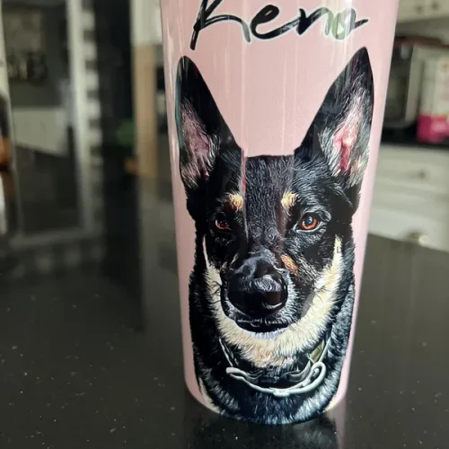 Click to view full screen Custom Dog Tumbler - Color photo review
