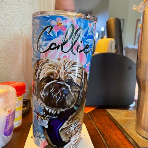 Custom Dog Tumbler - Pattern photo review