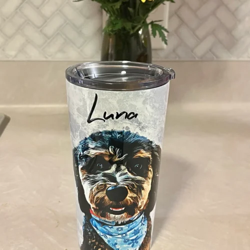Custom Dog Tumbler - Pattern photo review